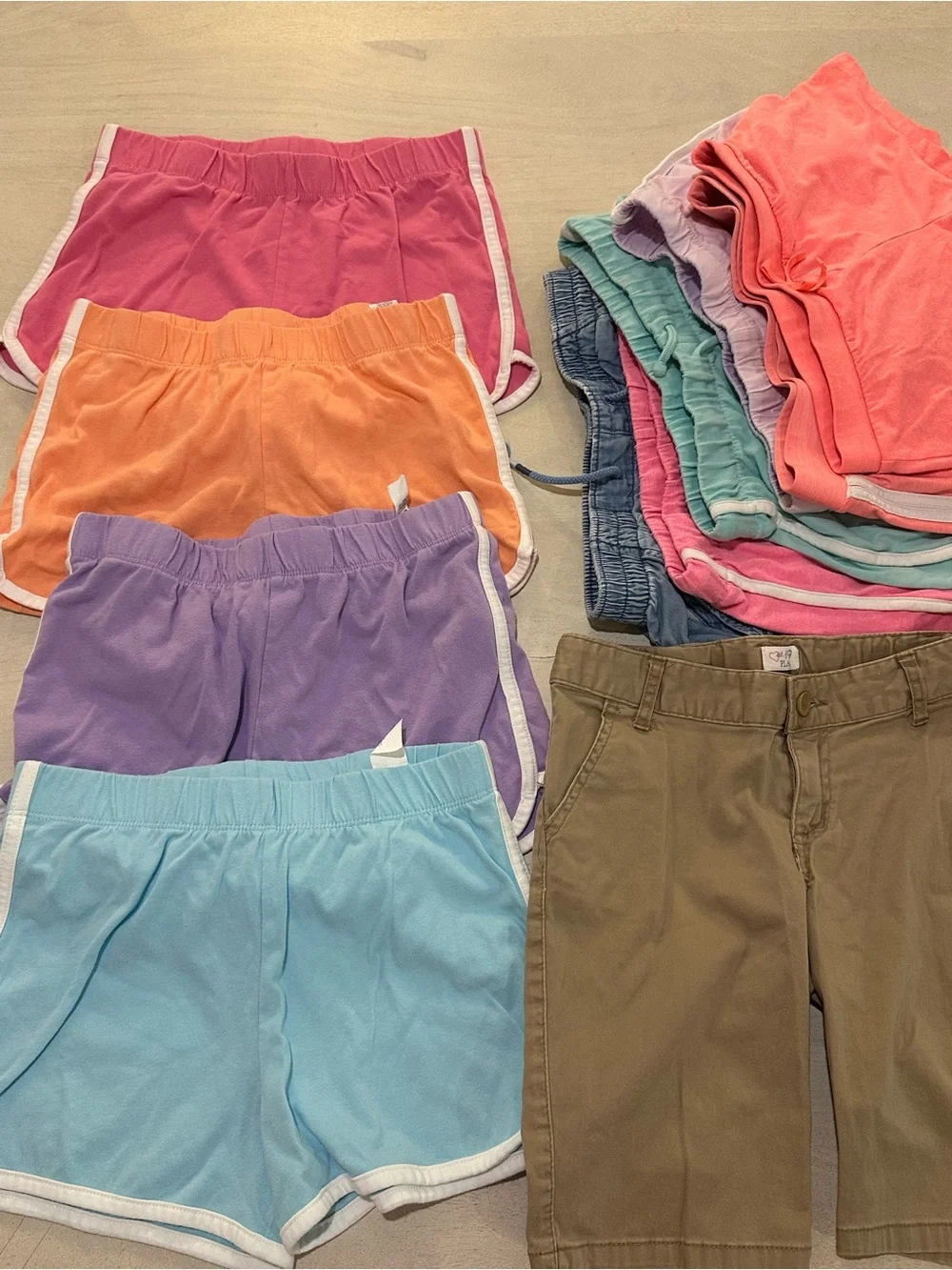 The Children's Place Girls Multicolor Athletic & Khaki Shorts Set Bundle of 11